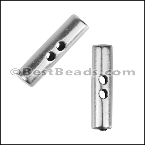 TWO HOLE CYLINDER BAR slider ANT SILVER - 10 pcs