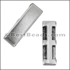 30mm flat CROSS slider ANTIQUE SILVER - 10 pcs