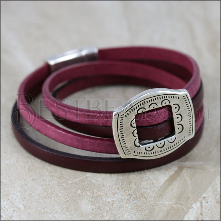 Made with 2 pieces of 5mm flat leather
