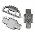 6mm flat ANCIENT DESIGN slider ANTIQUE SILVER - 10 pcs