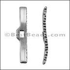 3mm flat SINGLE SQUIGGLE slider ANTIQUE SILVER - 10 pcs
