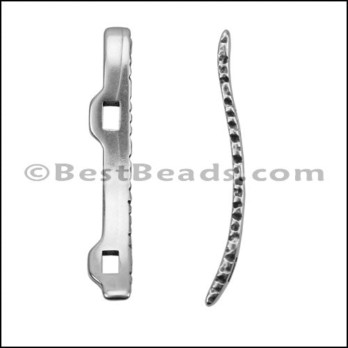 3mm flat DOUBLE SQUIGGLE slider ANTIQUE SILVER - 10 pcs