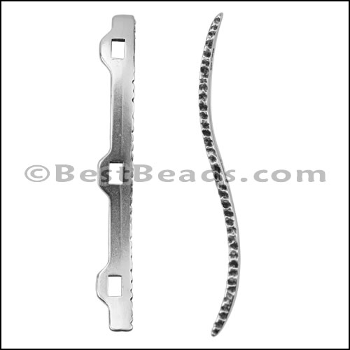 3mm flat TRIPLE SQUIGGLE slider ANTIQUE SILVER - 10 pcs