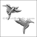 5mm flat HUMMINGBIRD slider ANTIQUE SILVER - 10 pcs