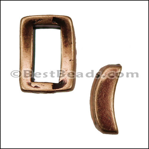 5mm flat CRESCENT slider ANTIQUE COPPER - 10 pcs