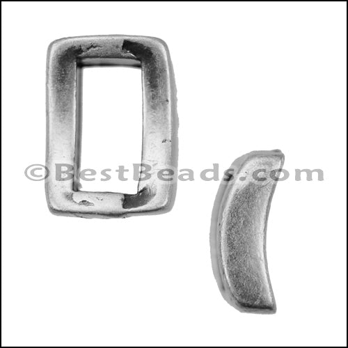 5mm flat CRESCENT slider ANTIQUE SILVER - 10 pcs