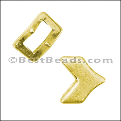 5mm flat CHEVRON slider SHINY GOLD - 10 pcs