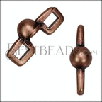 3mm flat SINGLE WIDE DOT slider ANTIQUE COPPER - 10 pcs