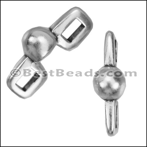 3mm flat SINGLE WIDE DOT slider ANTIQUE SILVER - 10 pcs