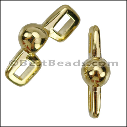 3mm flat SINGLE WIDE DOT slider GOLD - 10 pcs