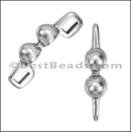 3mm flat DOUBLE WIDE DOT slider ANTIQUE SILVER - 10 pcs