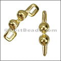 3mm flat DOUBLE WIDE DOT slider GOLD - 10 pcs