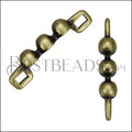 3mm flat TRIPLE WIDE DOT slider ANTIQUE BRASS - 10 pcs