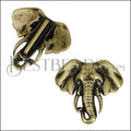 20mm flat ELEPHANT slider ANTIQUE BRASS - 10 pcs