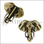 20mm flat ELEPHANT slider ANTIQUE BRASS - 10 pcs
