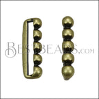 20mm Flat 5 Dot Bar Slider ANT BRASS - 10 pcs