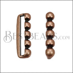 20mm Flat 5 Dot Bar Slider ANT COPPER - 10 pcs