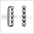 20mm Flat 5 Dot Bar Slider ANT SILVER - 10 pcs