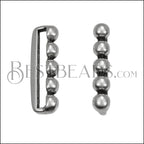 20mm Flat 5 Dot Bar Slider ANT SILVER - 10 pcs
