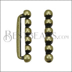 20mm Flat 6 Dot Bar Slider ANT BRASS - 10 pcs