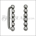 20mm Flat 6 Dot Bar Slider ANT SILVER - 10 pcs