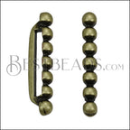 20mm Flat 7 Dot Bar Slider ANT BRASS - 10 pcs
