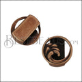 10mm flat OPEN WAVE slider ANT COPPER - 10 pcs
