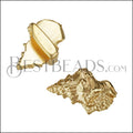 10mm flat MUREX SHELL slider SHINY GOLD - 10 pcs