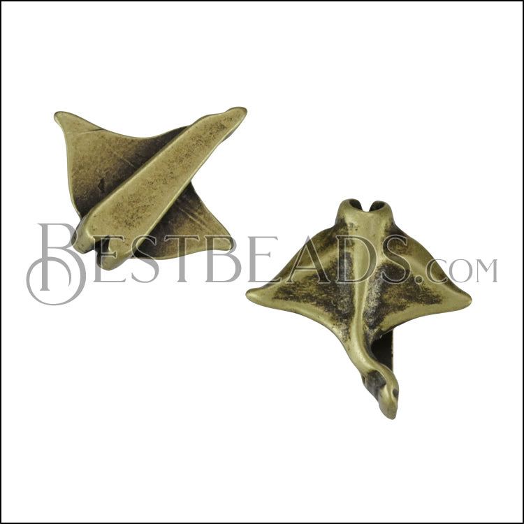 10mm flat MANTA RAY slider ANT BRASS - 10 pcs