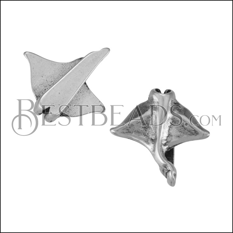 10mm flat MANTA RAY slider ANT SILVER - 10 pcs