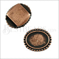 10mm Flat DOTTED CABOCHON slider ANT COPPER - 10 pcs