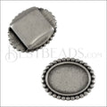 10mm Flat DOTTED CABOCHON slider ANT SILVER - 10 pcs