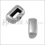 5mm Flat CRIMP BAR slider ANT SILVER - 10 pcs