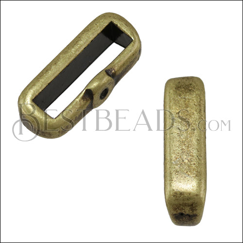 10mm Flat CRIMP BAR slider ANT BRASS - 10 pcs