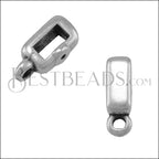 5mm Flat CRIMP BAR WITH RING slider ANT SILVER - 10 pcs