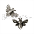 3mm flat HONEYBEE slider ANT SILVER - 10 pcs