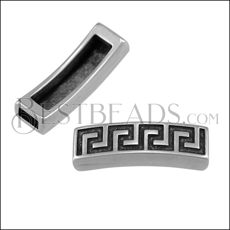 5mm flat MEANDER slider ANT SILVER - 10 pcs