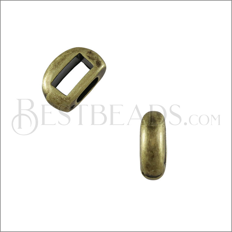 5mm flat THIN DOME slider ANT BRASS - 10 pcs