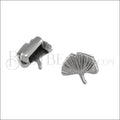 5mm flat GINGKO LEAF slider ANTIQUE SILVER - 10 pcs