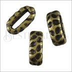 10mm flat RUSTIC ROUNDED slider ANT BRASS - 10 pcs