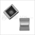 10mm flat PLAIN SQUARE slider ANT SILVER - 10 pcs