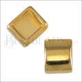 10mm flat PLAIN SQUARE slider SHINY GOLD - 10 pcs