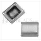 10mm flat PLAIN RECTANGLE slider ANT SILVER - 10 pcs