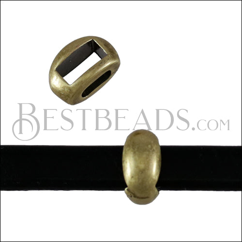5mm flat MED DOMED slider ANT BRASS - 10 pcs
