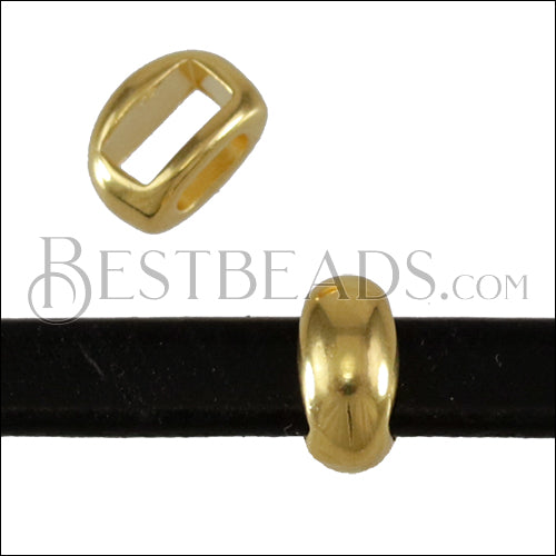 5mm flat MED DOMED slider SHINY GOLD - 10 pcs