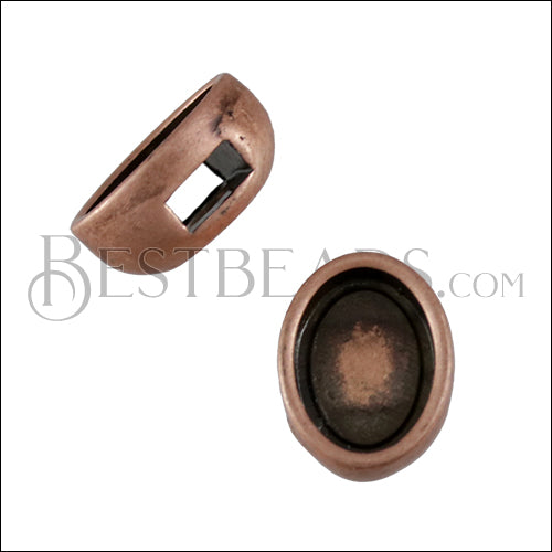 5mm flat CABOCHON 8x10 slider ANT COPPER - 10 clasps
