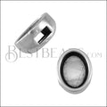 5mm flat CABOCHON 8x10 slider ANT SILVER - 10 clasps