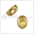 5mm flat CABOCHON 8x10 slider SHINY GOLD - 10 clasps