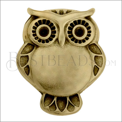 10mm flat OWL slider ANT BRASS - 10 pcs