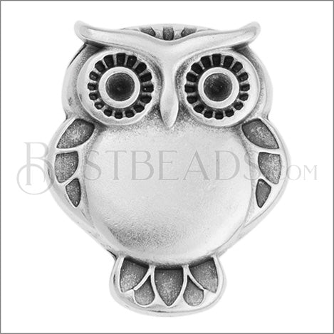 10mm flat OWL slider ANT SILVER - 10 pcs